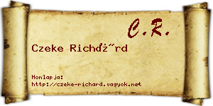 Czeke Richárd névjegykártya